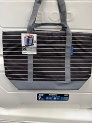Sam’s Club Cooler Tote 25×17 Insulated Shopping Bag Shopper Striped BLACK RARE