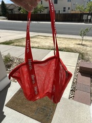 Lot of Mesh Hero Red Totes Set of 10 New Never Used