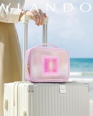 VLANDO Cute Makeup Bag,Travel Bag for Teen Clear Toiletry Clear-pink