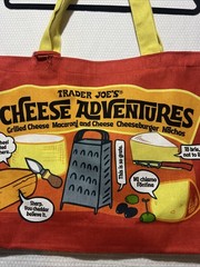 Trader Joe’s Bag Reusable Canvas NEW Cheese Adventures shopping Heavy Duty Lrg
