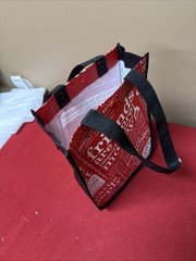Lululemon Reusable Small Shopping Tote Bag Red White Black 9.25X 11X4.5”