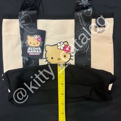 ABC Stores Hawaiʻi: Sun Tan Hello Kitty Big Face Mini Canvas Tote Bag, Black
