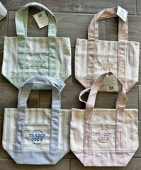 Trader Joe’s Reusable Mini Tote Bag Set of 4, Striped Multicolor Canvas
