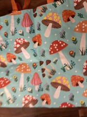 Marshall Eco Recycled Hugh Tote Graphics Mushrooms GiftTravel ,Storage,Grocery