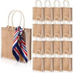 Reginary 16 Pack Burlap Tote Gift Bags with Soft Handles Heavy Duty Multipurp…