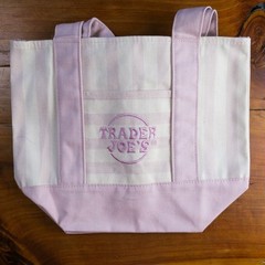Trader Joe’s Mini Pastel Striped Canvas Tote Bag Set of 4 All Colors NWT