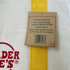 NWT Trader Joe’s YELLOW Mini Canvas Tote Lunch Bag YELLOW w/STICKERS