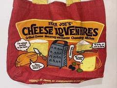 Trader Joes Cheese Tote Shopping Bag Experience Extravaganza Canvas Fun Graphic