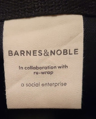 BARNES & NOBLE Black and Gold Cotton Tote Bag