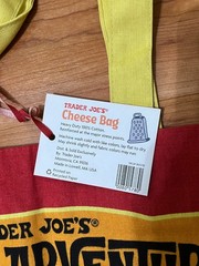 Trader Joes Cheese Adventures Experience Cotton Tote Bag Red Yellow