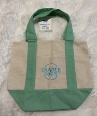 Trader Joe’s Mini Pastel Canvas Tote Bag Green – NWT