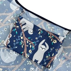 Large & Small Foldable Tote Nylon Reusable Grocery Bags, Set of 2, Sloths