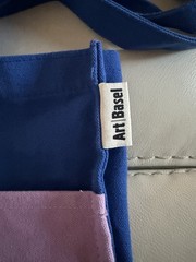 Art Basel Foldable Canvas Blue Pink Color Block Reusable Shopping Bag