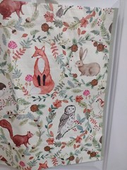 Woodland Creatures Large Reusable Shopping Bag TJ Maxx Fox Owls Rabbits Squirrel