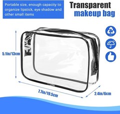 ISUSSER 15 PCS Transparent Cosmetic Bags Clear Toiletry Waterproof…