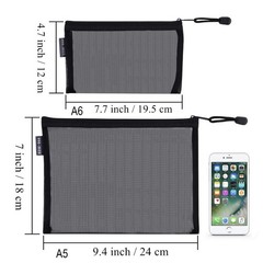 HRX Package Kosmetiktaschen mit Reißverschluss, Nylon-Netz, 6 A5,A6, Schwarz