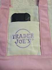 TRADER JOE’S MINI PASTEL CANVAS TOTE BAG PINK ( NWT)