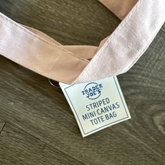 *BNWT* Trader Joes Mini Pastel Stripe Canvas Tote Bag Limited (2026) – PINK