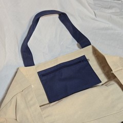 Life is Good Cotton Foldable Tote Bag Zippered Interior Pocket 22in tall