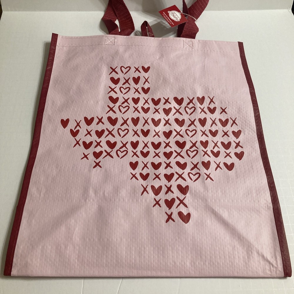 HEB Texas XO Tote Bag Love Kiss Heart Pink Red Destination Holiday 2025 New