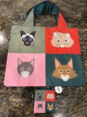 LOQI Grocery Shopping Tote Bag CATS Stephen Cheetham Persian Siamese Tabby