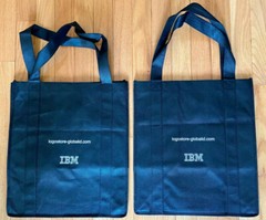 IBM LogoStore Global ID Reusable Shopping Bag 15″ x 13″ x 10″ Brand New Set of 2