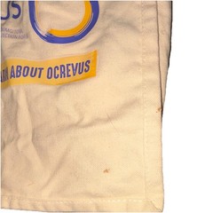 OCREVUS Ocrelizumab Medium Canvas Reusable Tote Bag Beige Logo 12x12x6