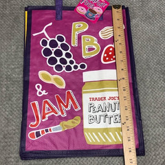 Trader Joes PB&J / Mac & Cheese Reusable Tote Recycled Ocean Plastics Set of 2