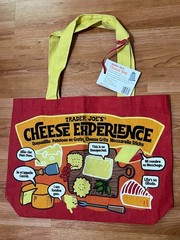 Trader Joes Cheese Adventures Experience Cotton Tote Bag Red Yellow
