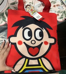 Want Want Snacks Hot Kid Logo Reusable Tote Bag Red Taiwanese Snack Brand