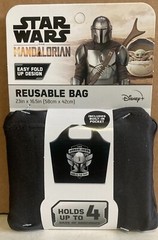 Star Wars Mandaldrian Reusable Grocery Bag 23″ x 16.5″ Pocket Easy Fold Up (A)