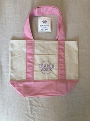 Trader Joe’s Canvas Pastel Pink Mini Tote Bag Reusable New with Tag