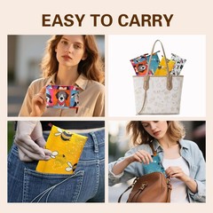 4 Cute Reusable Grocery Bags 60+ Lbs Capacity Foldable Tote Washable Nylon