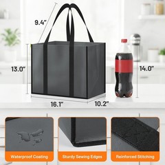 WISELIFE Reusable Grocery Bags with Handles – 3 Pack, 35L Large Shopping Bags fo