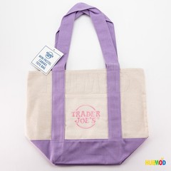 Trader Joe’s 2026 Mini Canvas Pastel Reusable Tote Bag Lavender – BRAND NEW