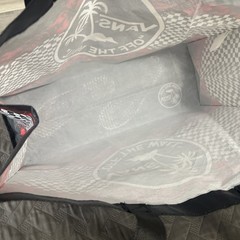 Vans Off The Wall Reusable Large Black Checked Red Floral Shopping Tote Bag NEW