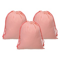 3pcs Reusable Drawstring Bags, 10×12.6″ Multipurpose Bags, Pale Pink