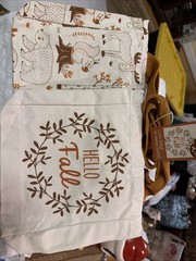 Small Fall Canvas Tote Bags – “Hello Fall” And Forest Animals – Two NWT