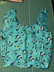 BAGGU Turquoise Animal Print Reusable Shopping Bag Nylon Foldable