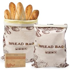 Reusable Beeswax Bread Bags, 2 Pack 13×17 Inch Sourdough 13 X 17 Inches
