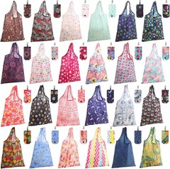 24 Pcs Foldable Reusable Shopping Bag Recycle Travel Grocery Bag Fold to Pocket