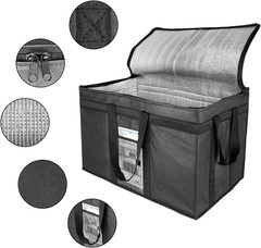 Xxl-Larger Insulated Cooler Bags with Zipper Closure,Reusable Grocery Shopping B