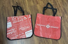 Lululemon 2 Large 14×16 Reusable Shopping Bags In Red – New