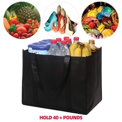 Set of 10 Reusable Grocery Bags Extra Large Foldable Heavy Duty Shopping Tote…