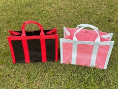 Vintage Hand Bag Multi-Color Rice Sack Eco-Friendly Medium Size 40 X 30 X 18 cm