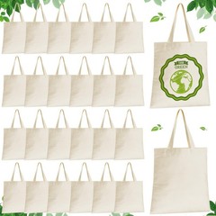 24 Pcs Canvas Tote Bags Blanks for Sublimation 15″ x 16″, Polyester Reusable …