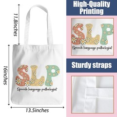 Speech Therapy Gifts Floral SLP Tote Bag for Women Friend Nurse Speech Langua…