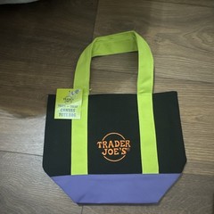 Trader Joe’s Trick-or-Treat Foldable Canvas Tote Bag Black Green Purple