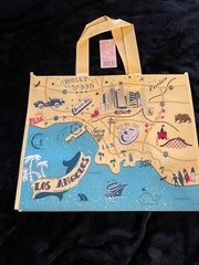 Daiso NYC SF LA Reusable Tote Bag Set 3 City Map Travel Beach Eco Bags NWT