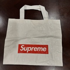 Authentic Supreme Reusable Shopping Bag White Red Box Logo Woven Tote BOGO Large